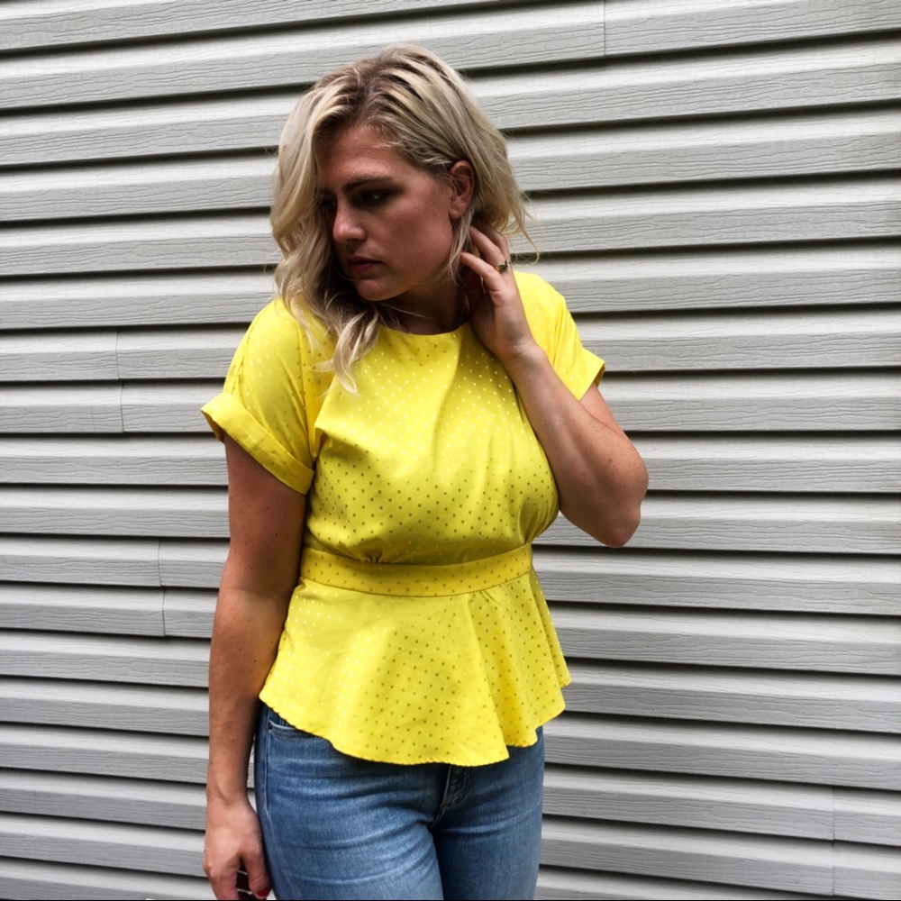 Lucca Couture Peplum Dress Shirt